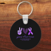Love Cure Ribbon Leopard Alzheimerheimer Brain Awa Sleutelhanger (Voorkant)