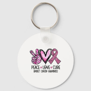 Love Cure Roze Lint Kanker Borst Bewustzijn 1 Sleutelhanger