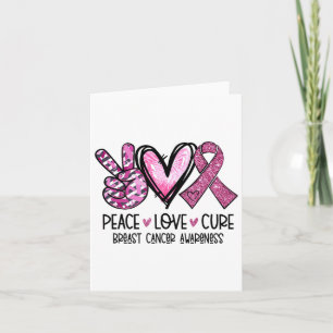 Love Cure Roze Lint Kanker Borst Bewustzijn Kaart