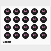 Love Cure Roze Lint Kanker Borst Bewustzijn Ronde Sticker (Vel)