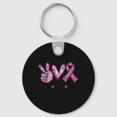 Love Cure Roze Lint Kanker Borst Bewustzijn Sleutelhanger (Voorkant)