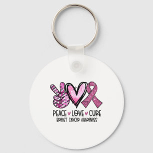 Love Cure Roze Lint Kanker Borst Bewustzijn Sleutelhanger