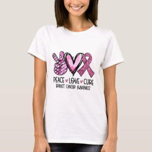 Love Cure Roze Lint Kanker Borst Bewustzijn T-shirt