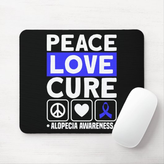Love Cure Support Alopecia Awareness Ribbon 1 Muismat (Met muis)