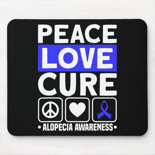 Love Cure Support Alopecia Awareness Ribbon 1 Muismat (Voorkant)
