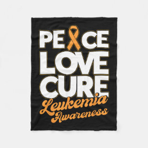 Love Cure Support Leukemie Awareness Ribbon Fleece Deken