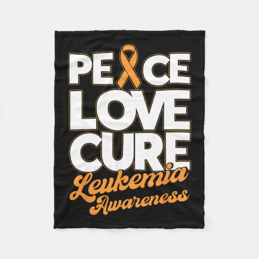 Love Cure Support Leukemie Awareness Ribbon Fleece Deken (Voorkant)