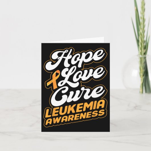 Love Cure Support Leukemie Awareness Ribbon Kaart (Voorkant)