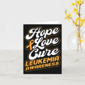 Love Cure Support Leukemie Awareness Ribbon Kaart (Gele Bloem)
