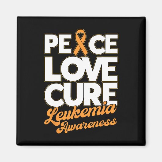 Love Cure Support Leukemie Awareness Ribbon Magneet (Voorkant)