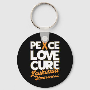 Love Cure Support Leukemie Awareness Ribbon Sleutelhanger
