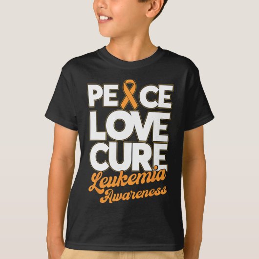 Love Cure Support Leukemie Awareness Ribbon T-shirt (Voorkant)