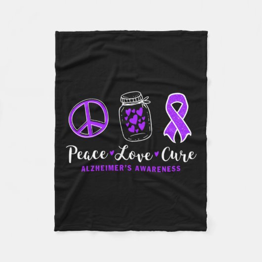 Love Cure voor Alzheimerheimer's Warrior T-shirt H Fleece Deken (Voorkant)