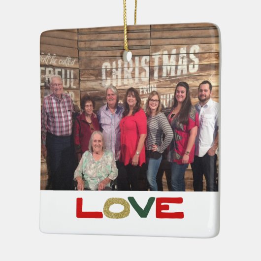 Love Custom 2-Sided Family-kerstmis Keramisch Ornament (Links)