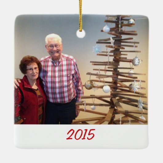 Love Custom 2-Sided Family-kerstmis Keramisch Ornament (Achterkant)