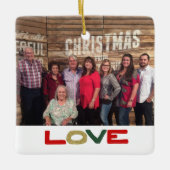 Love Custom 2-Sided Family-kerstmis Keramisch Ornament (Voorkant)