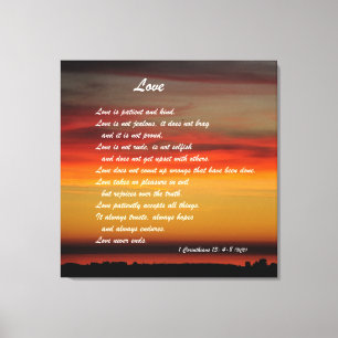 "Love" Custom Art Print met 1 Corinthians 13: 4-8