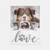Love Custom Dog Photo Collage Fleece Deken (Voorkant)