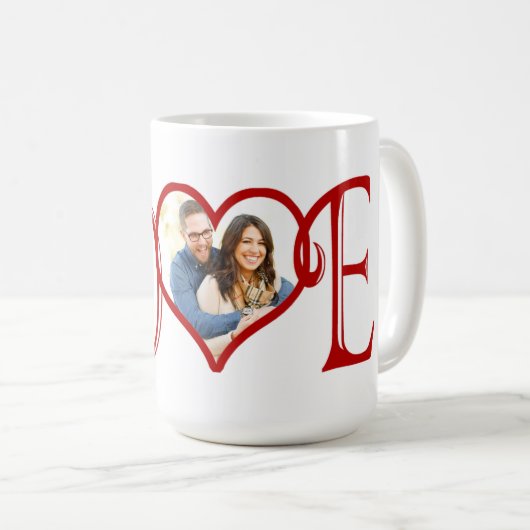 LOVE custom Heart foto Koffiemok (Voorkant rechts)