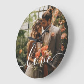 'Love' Custom paar foto Grote Klok (Hoek)