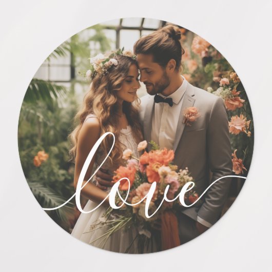 'Love' Custom paar foto Labels (Design 1)