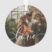 'Love' Custom paar foto Ornament (achterkant)