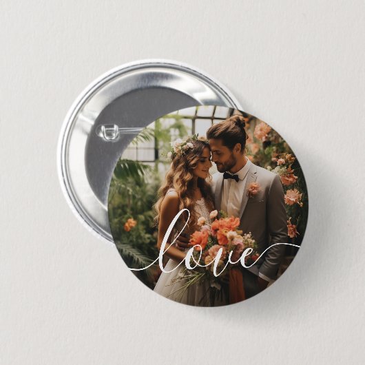 'Love' Custom paar foto Ronde Button 5,7 Cm (Voorkant /achterkant)