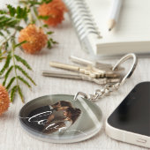 'Love' Custom paar foto Sleutelhanger (Voorkant Rechts)