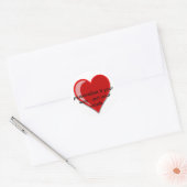 Love - Custom Red Heart Voeg Jouw tekst toe Ronde Sticker (Envelop)