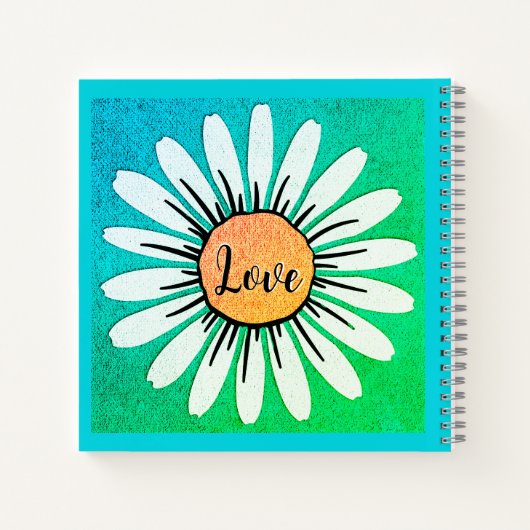 LOVE Cute Daisy Flower Notitieboek (Achterkant)