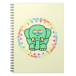 Love Cute Elephant LGBTQ Pride Notitieboek