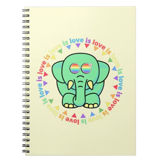 Love Cute Elephant LGBTQ Pride Notitieboek (Voorkant)