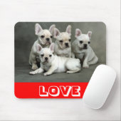 Love Cute French Bulldog Puppy Dog Mousepad Muismat (Met muis)