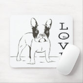 Love Cute French Bulldog Puppy Dog Mousepad Muismat (Met muis)