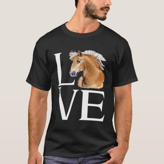 Love Cute Haflinger Horse T-shirt (Voorkant)