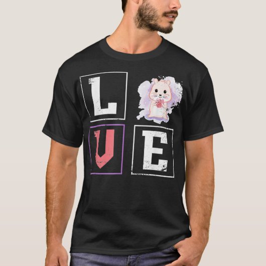 Love Cute Hamster T-shirt (Voorkant)