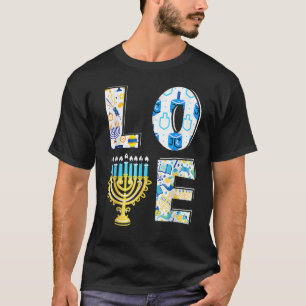 Love Cute Hanukkah Chanukah Menorah Pajama Matchin T-shirt