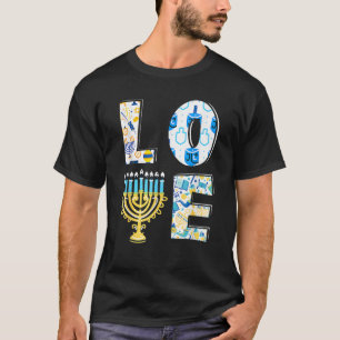 Love Cute Hanukkah Chanukah Menorah Pajama Matchin T-shirt