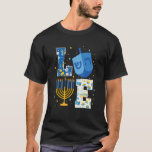 LOVE Cute Hanukkah Decorations Dreidel Menorah Cha T-shirt<br><div class="desc">LOVE Cute Hanukkah Decorations Dreidel Menorah Chanukah.</div>