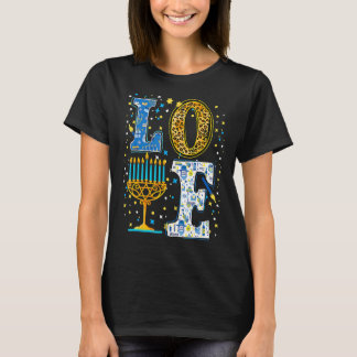 Love Cute Hanukkah Leopard Menorah Pajama Matching T-shirt