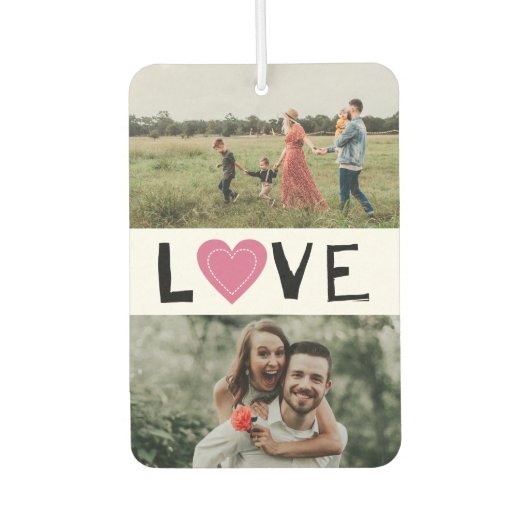 Love Cute Hearts 2 Photo Collage Voeg je eigen fot Luchtverfrisser (Voorkant)