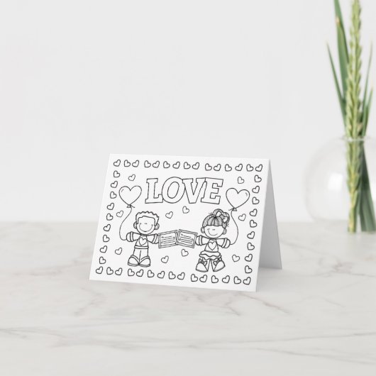 LOVE Cute Kidz Valentijnsdag Colour Card Aankondiging (Voorkant)