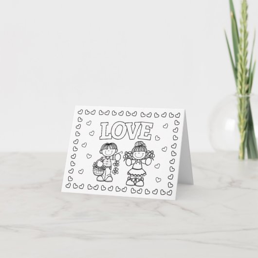 LOVE Cute Kidz Valentijnsdag Colour Card Aankondiging (Voorkant)
