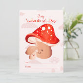 Love Cute Mushroom Classroom Girl Valentijnsdag Feestdagenkaart (Staand voorkant)