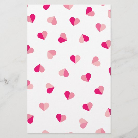 Love Cute Pink Heart Pattern Flyer (Achterkant)