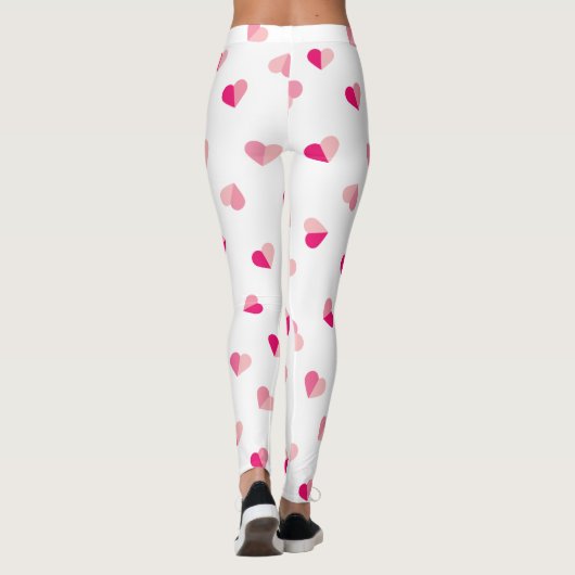 Love Cute Pink Heart Pattern Leggings (Achterkant)
