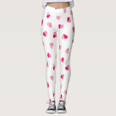 Love Cute Pink Heart Pattern Leggings (Voorkant)