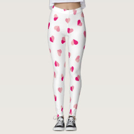 Love Cute Pink Heart Pattern Leggings