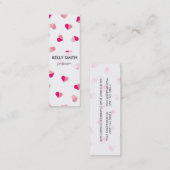 Love Cute Pink Heart Pattern Mini Visitekaartje (Voorkant / Achterkant)
