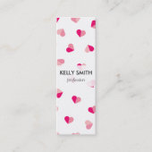 Love Cute Pink Heart Pattern Mini Visitekaartje (Voorkant)
